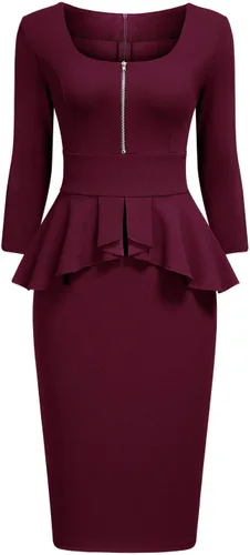 Miniatura 4 de Miusol - Vestido de mujer estilo retro con cuello cuadrado y volantes