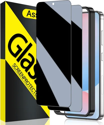 Asstar - Protector de pantalla de privacidad para Samsung Galaxy S24 FE de 6.7 pulgadas, protector de pantalla de vidrio templado 9H, protector de