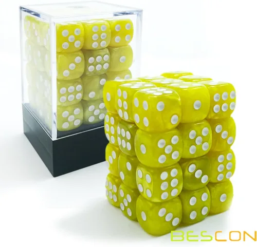 Miniatura 13 de Bescon 0.472 in 6 lados dados 36 en cubo, 0.472 in seis caras Die (36) bloque de dados, efecto Géminis en todos los colores surtidos de flores