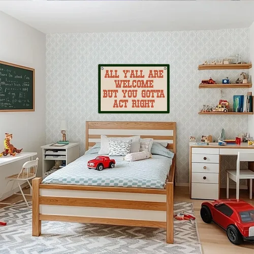 Miniatura 4 de Cartel de bienvenida divertido cartel de bienvenida, moderno retro para colgar en la pared, decoración de pared, bandera de pared, bandera de pared