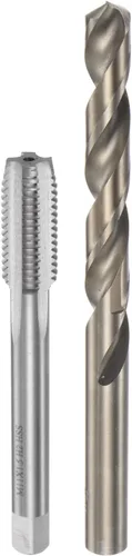 Miniatura 18 de uxcell Juego de grifos y brocas, M12 x 1.25 H2 rectos, fresadora de roscas para máquina de flauta recta, 0.413 in de acero cobalto M35 de alta