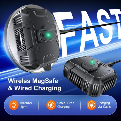 Miniatura 5 de Amoured AutoPOP - Funda para AirPods Pro de 1ª generación con cerradura y llavero, protección resistente de 360° y mecanismo de apertura de 1 clic