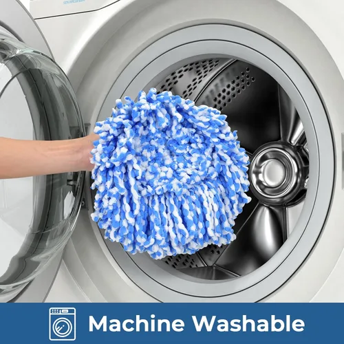 Miniatura 6 de Matthew Cleaning - Juego de 3 cabezales de repuesto de microfibra azul compatible con EasyWring Spin Mop Reemplazar la cabeza EasyWring de alta