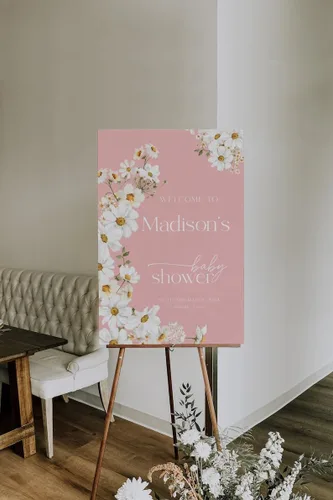Miniatura 13 de Letrero de bienvenida de sandía para baby shower, letrero de bienvenida de niña de melón rosa, cartel personalizado para baby shower, letrero