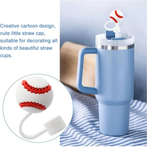 Miniatura 5 de Tapa de popote para copa Stanley, compatible con vaso de 30 y 40 onzas con asa, tapas de puntas de popote reutilizables a prueba de polvo de 0.394