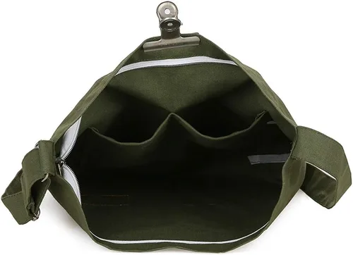 Miniatura 4 de Covelin - Bolso de hombro de lona para mujer, clásico, informal, estilo bohemio, bolso de mano o cruzado, tamaño grande