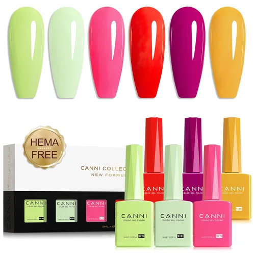 Miniatura 14 de CANNI Kit de esmalte de uñas de gel, 6 colores, rosa nude, 0.3 fl oz, tonos de piel, uñas francesas, marrón neutro, kit de uñas de gel para remojar