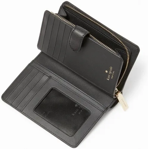 Miniatura 2 de Kate Spade - Cartera plegable para mujer, tamaño mediano, compacta, Negro -, Cartera