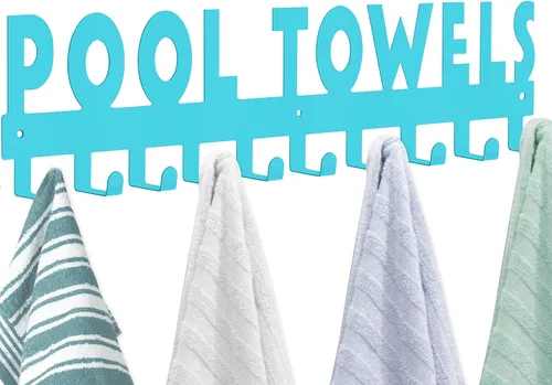 Miniatura 11 de Ganchos para toallas de piscina para baño, soporte para toallas, soporte de toalla de acero al carbono, organizador para interiores y exteriores