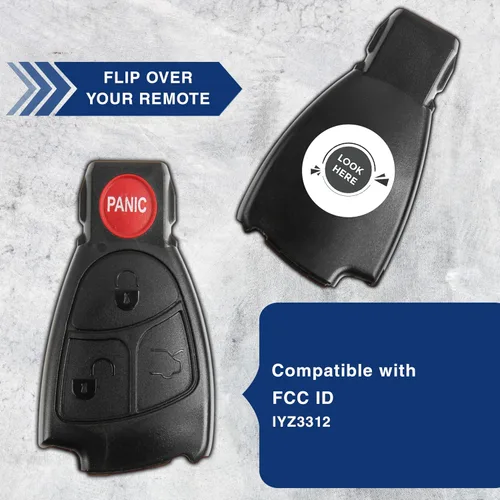Miniatura 6 de KeylessOption llavero para acceso remoto sin llave, con botón, clip de batería, para auto, para IYZ3312