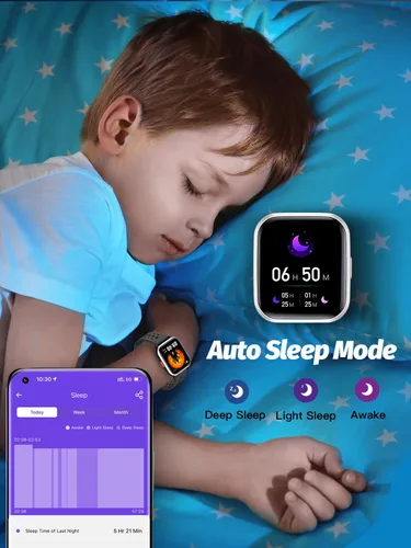 Miniatura 6 de Reloj inteligente para niños y niñas, reloj inteligente para niños, regalo para niños de 4 a 16 años con modo de sueño, 19 modos deportivos