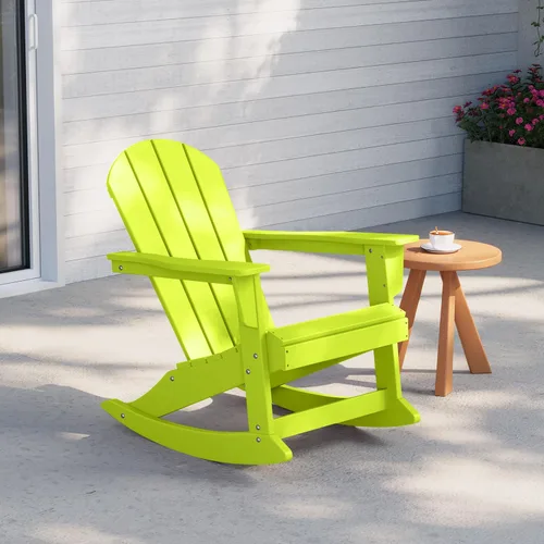 Miniatura 21 de WestinTrends Silla mecedora Malibu de poliéster para exterior/patio Adirondack, Negra