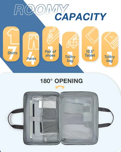 Miniatura 4 de BAGSMART Bolsa de lona grande para el fin de semana con bolsa de zapatos, puede contener laptop de 15.6 pulgadas, bolsa de mano para viajes