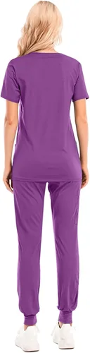 Miniatura 7 de Conjunto de uniformes médicos para mujer, conjunto de uniforme de enfermera, conjunto de trabajo al aire libre, conjunto de ropa quirúrgica elástica