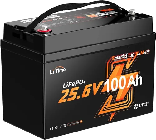 Miniatura 10 de Litime Batería de litio LiFePO4 de 24 V 100 Ah, 4000+ ciclos profundos, BMS integrado de 100 A para RV, motor de pesca por curricán, marino, solar