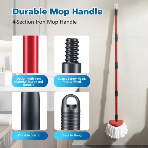 Miniatura 3 de Cabezal de repuesto para trapeador giratorio compatible con el sistema O Ceda EasyWring de 1 tanque, 2 cabezales de trapeador giratorio