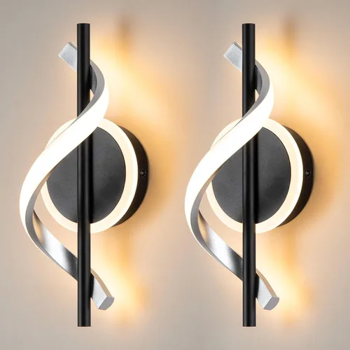 Miniatura 10 de EIDISUNY Apliques LED de pared para interiores, luces LED de montaje en pared de 12 W, lámpara de pared moderna en espiral, lámpara de pared de 3000