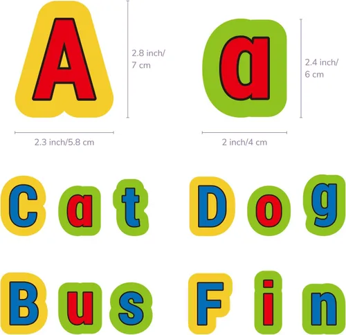 Miniatura 3 de CHEFAN Letras de Alfabeto de Fieltro, Juguetes de Aprendizaje del ABC, 26 Letras Minúsculas y 26 Letras Mayúsculas de Ortografía