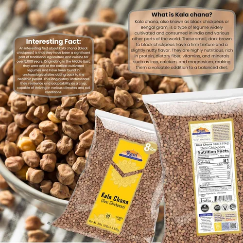 Miniatura 4 de Rani Kala Chana (garbanzos desi chana con piel) 128 oz (8 libras) 8.0 lbs a granel ~ Todo natural Apto para gluten Sin OMG Kosher Vegano