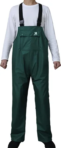 Miniatura 5 de RainRider Pantalones de lluvia con peto de trabajo para hombres y mujeres, pantalones resistentes al agua, pantalones de trabajo, overol de pesca