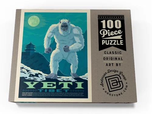 Miniatura 4 de MyPuzzle Mythical Creatures: Yeti, póster vintage, rompecabezas de 100 piezas para adultos