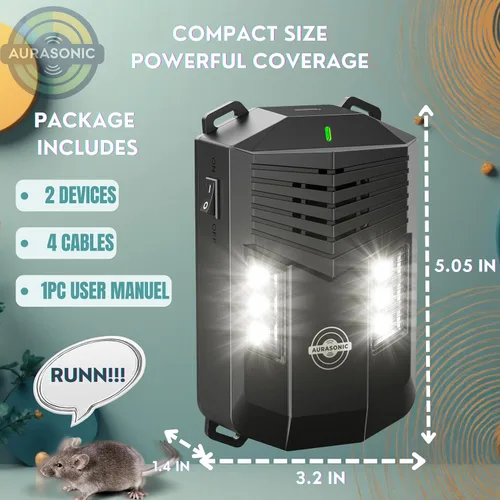 Miniatura 2 de Aurasonic Repelente ultrasónico de plagas de roedores actualizado 2026 para motor de automóvil, repelente de ratones debajo del capó, trampas