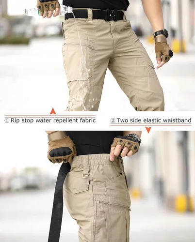 Miniatura 5 de CARWORNIC Pantalones tácticos ligeros para hombre, pantalones cargo militares, resistentes al agua, para senderismo, trabajo