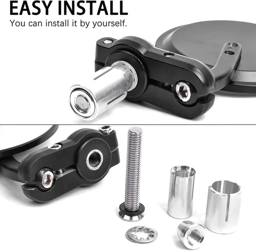 Miniatura 5 de 7/8 "0.866 in motocicleta retrovisores espejos retrovisores vista trasera manillar extremo negro se adapta a 250 390 690