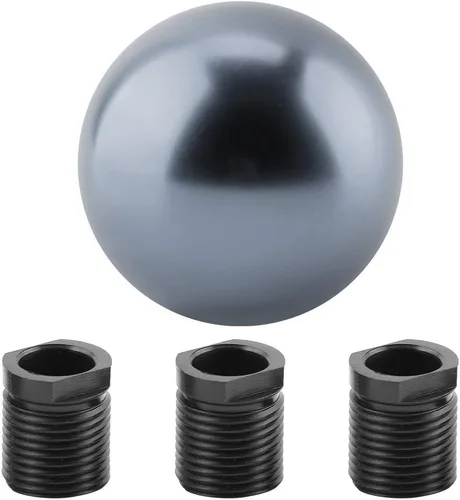 Miniatura 11 de Fydun Pomo de cambio universal negro con forma de bola redonda cabeza de cambio manual con 3 adaptadores