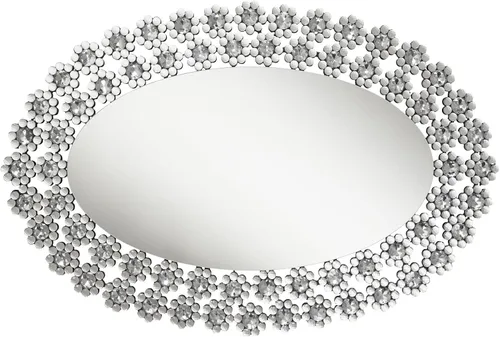 Miniatura 4 de Coaster Home Furnishings Colleen - Espejo de pared ovalado de 31 x 47 pulgadas con flores de cristal sintético, marco adornado - Entrada, dormitorio