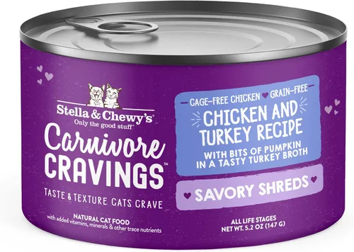 Miniatura 15 de Stella & Chewy's Carnivore Cravings Savory Shreds - Comida húmeda para gatos - Fórmula de alta humedad con pollo premium sin jaula y carne de res