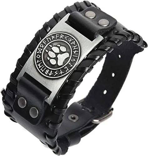 Miniatura 3 de Pulsera vikinga ajustable de runa nórdica vintage pulsera gótica para celta pagano