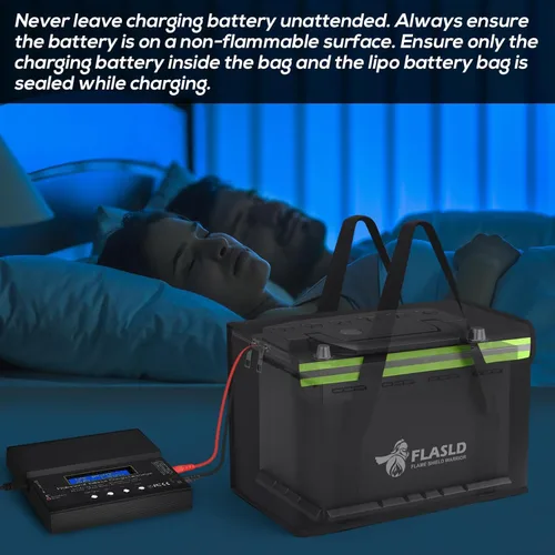 Miniatura 6 de FLASLD Large Fireproof Lipo Bag for 100Ah Lithium Battery Storage and Charging, 14 x 7.8 x 9.5in Waterproof Box for Documents and Valuables