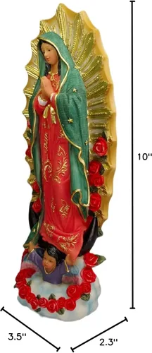 Miniatura 8 de Estatuas de Virgen de Guadalupe de 10 pulgadas, estatua de Virgen María de Guadalupe, estatua grande de resina de Virgencita María Colorido