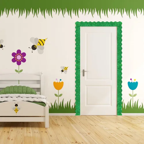 Miniatura 5 de Containlol Bordes de tablero de anuncios con purpurina de 118 pies, 120 hojas festoneadas para decoración escolar, día de San Patricio, regreso a