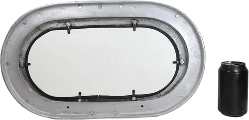 Miniatura 8 de Ebros Gift Espejo de pared plegable de aluminio pulido náutico marino ovalado ojo de buey plegable decoración de 19 pulgadas de alto océano marinero