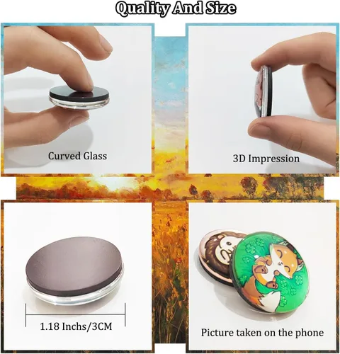 Miniatura 2 de 24 imanes redondos de cristal para refrigerador de 1.2 pulgadas, fuertes y antiarañazos para nevera, taquilla, oficina, aula y decoración de cocina