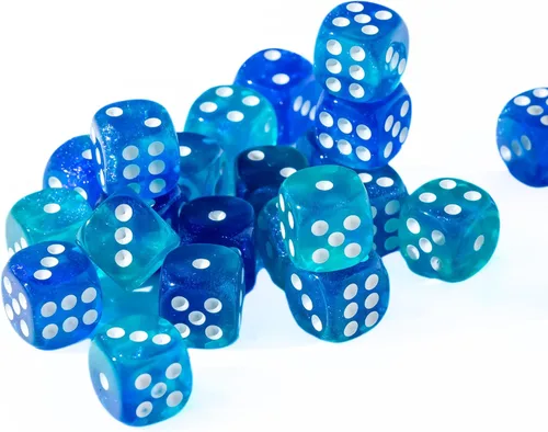 Miniatura 11 de Paquete de 25 dados D6 de 0.472 pulgadas, colección a juego de 6 dados con pipas (granito amarillo y negro)
