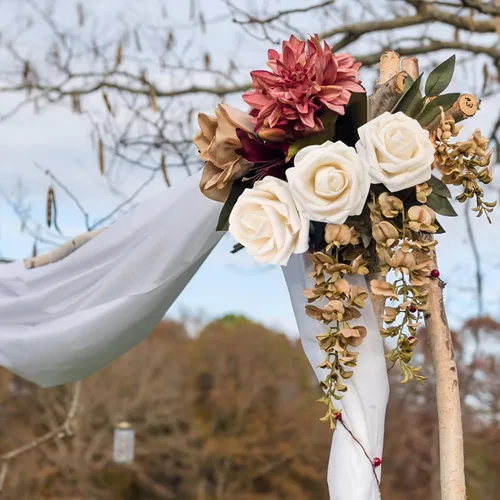 Miniatura 7 de Flores artificiales realistas, 25 piezas de rosas falsas de aspecto real con tallo para ramos de boda, centros de mesa, despedidas de soltera