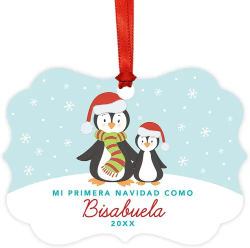 Miniatura 33 de Andaz Press Adorno de recuerdo de Navidad con marco de fantasía de familia española, Nuestra Primera Navidad Como UNA Familia De Tres 2024, Familia