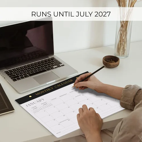 Miniatura 4 de Calendario de escritorio estético 2026-2027, desde enero de 2026 hasta julio de 2027, calendario minimalista de escritorio de oficina o pared