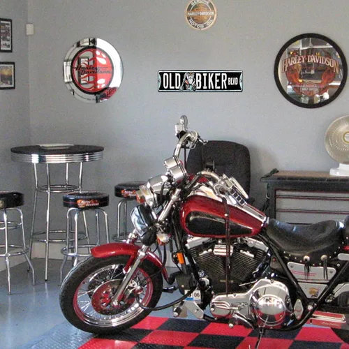 Miniatura 6 de Letrero de metal con texto en inglés "Old Biker Blvd", decoración de pared para el hogar, bar, garaje, 16 x 4 pulgadas