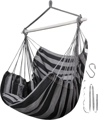 Silla de columpio con cuerda colgante Lulladle - Silla de hamaca para dormitorios - Silla de columpio para interior - Silla colgante para exterior -