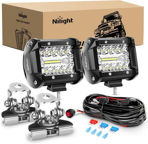Miniatura 12 de Nilight - Luces LED marinas combinadas de punto de inundación de 4 pulgadas, 2 unidades, luces de navegación, iluminación de cubierta de pontón