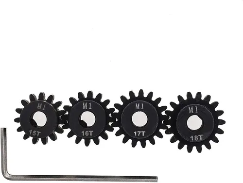 Miniatura 5 de 4pcs Mod 1 piñón engranaje 0.197 in endurecido 15T 16T 17T 18T M1 engranajes de paso RC pieza de actualización con destornillador