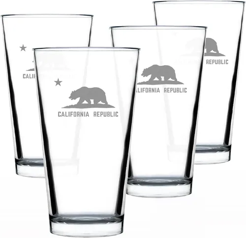 Miniatura 5 de Vaso de pinta personalizado con bandera de California para cerveza, decoración de beber con temática estatal y regalos para mujeres y hombres