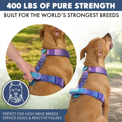 Miniatura 4 de Spark Paws Arnés para perro sin tirones con asa para perros grandes, arnés resistente para razas grandes y fuertes, ajustable, diseño halter