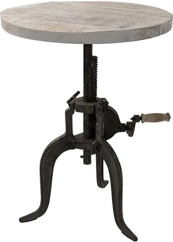Miniatura 15 de Carolina Chair & Table Mesa auxiliar rústica con manivela ajustable de 18 pulgadas, base de hierro fundido para granja, sala de estar o dormitorio