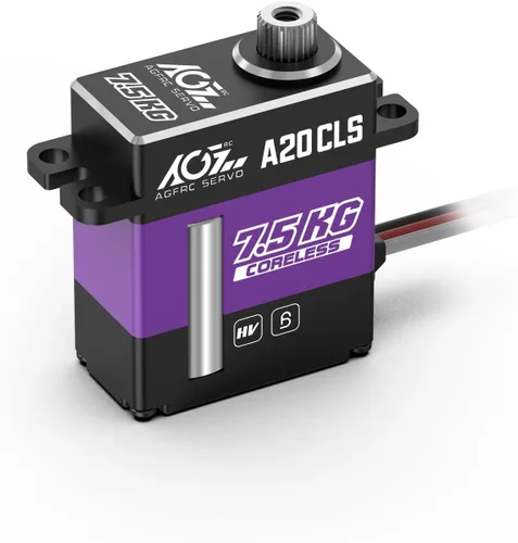 Miniatura 9 de AGFRC Servo micro de alto par de torsión de 22.5 lbs - Servo servomotor digital CNC delgado sin núcleo de engranaje digital para planeador de avión