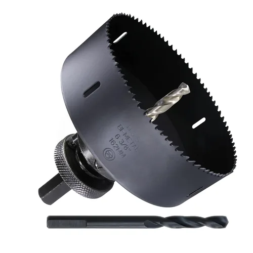 Miniatura 14 de Sierra de agujero de 4-1/2" de HSS bimetálica para madera, paneles de yeso, plástico, aluminio, acero suave, hierro, metal, acero inoxidable. Broca